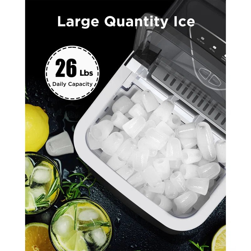 26 Lb.Daily Production Bullet Ice Countertop Ice Maker, Self-Cleaning Ice Makers