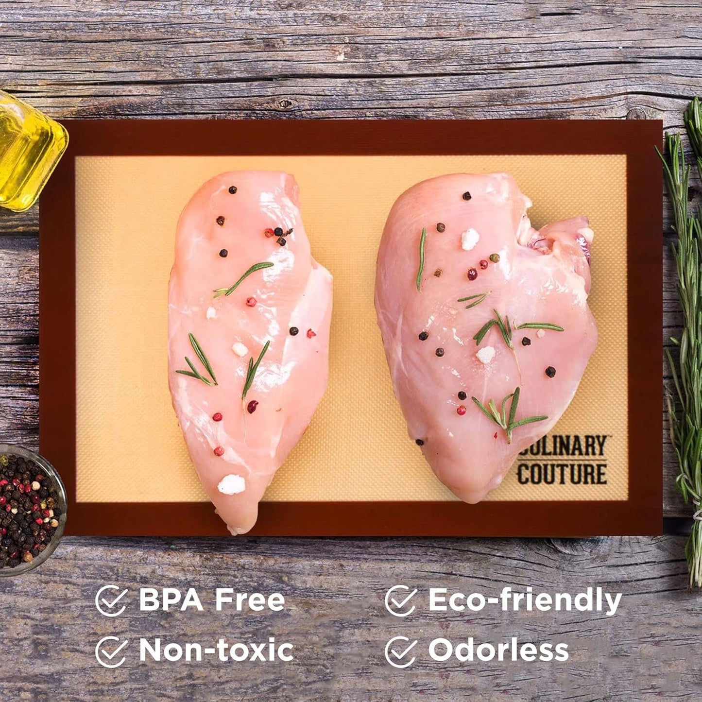 Non-Stick Silicone Baking Mat Set, Includes 4 Half Sheet Silicone Oven Mats, Silicone Baking Sheet for Breads and Pastries, Silicone Baking Mats Cookie Sheets