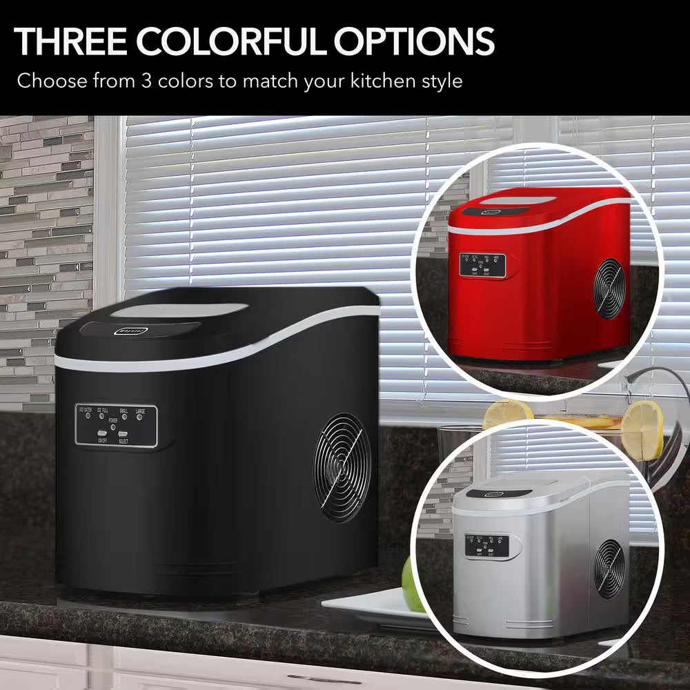 9.5 In. 27 Lbs. Portable Countertop Ice Maker Bullet Ice Machine with 2.2L Reservoir and 1.5 Lb. Bin in Metallic Black