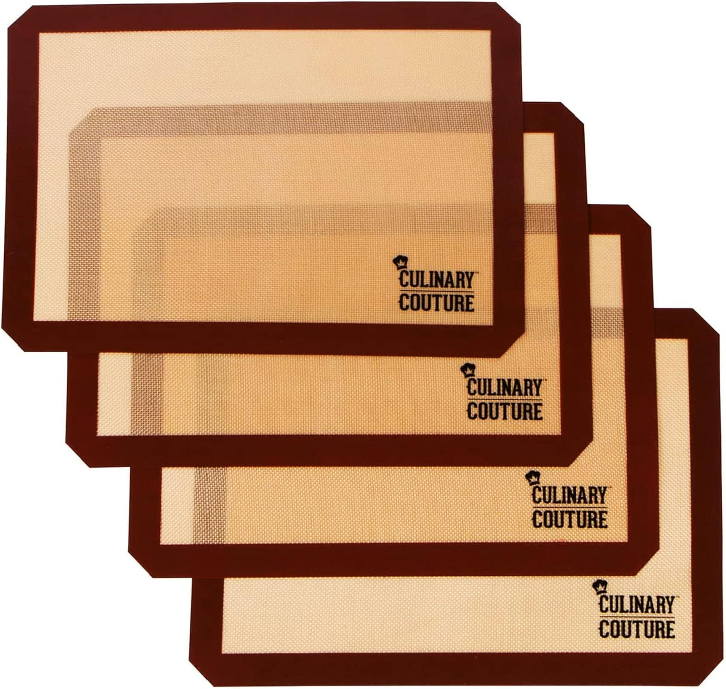 Non-Stick Silicone Baking Mat Set, Includes 4 Half Sheet Silicone Oven Mats, Silicone Baking Sheet for Breads and Pastries, Silicone Baking Mats Cookie Sheets