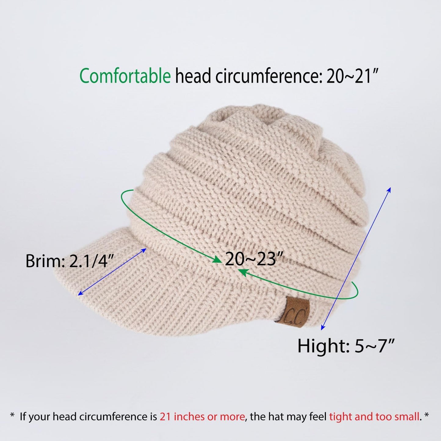 Hatsandscarf Exclusives Women'S Ribbed Knit Hat with Brim (YJ-131)(YJ-2023)