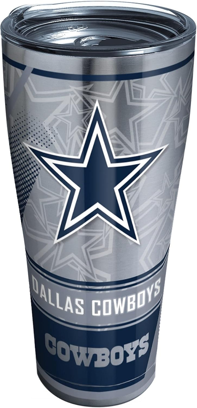 Triple Walled NFL Dallas Cowboys Edge Insulated Tumbler Cup Keeps Drinks Cold & Hot, 30Oz, Stainless Steel