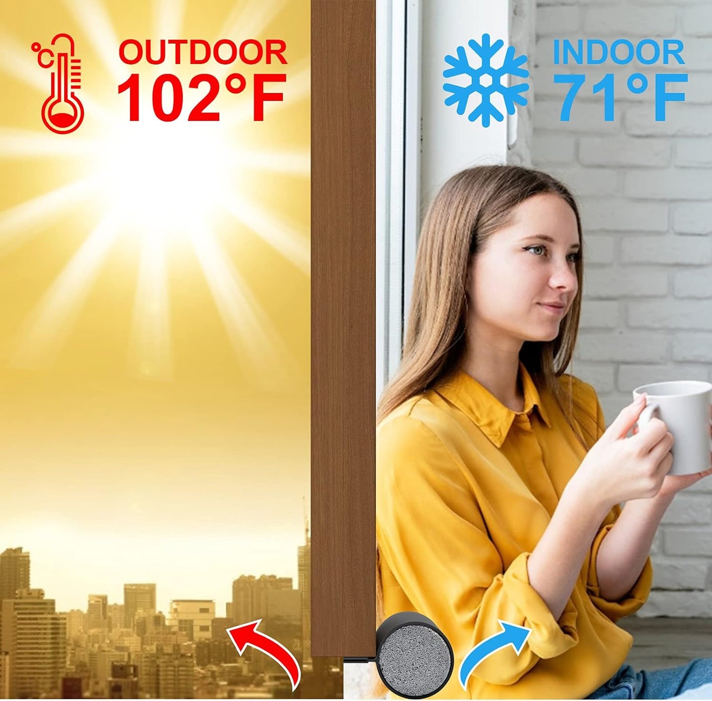 Twin Door Draft Stopper,2 Pack Door Seal Weather Stripping Window Breeze Blocker Adjustable Door Sweeps(Black)…