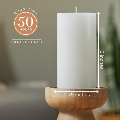 3X6 Inch White Pillar Candles Set of 3, Smooth Texture, Unscented White Candles, Dripless Candles, 3 Inch Pillar Candles Ideal as Wedding, Parties, Spas, Dinner, Home Decoration, Church