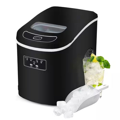 9.5 In. 27 Lbs. Portable Countertop Ice Maker Bullet Ice Machine with 2.2L Reservoir and 1.5 Lb. Bin in Metallic Black