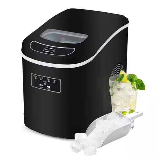 9.5 In. 27 Lbs. Portable Countertop Ice Maker Bullet Ice Machine with 2.2L Reservoir and 1.5 Lb. Bin in Metallic Black