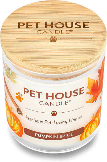 Pet House Fall Candles, Long Lasting, Clean Burning, Soy Wax Scented Candles for Pet Odor, Pumpkin Spice, 2 Pack