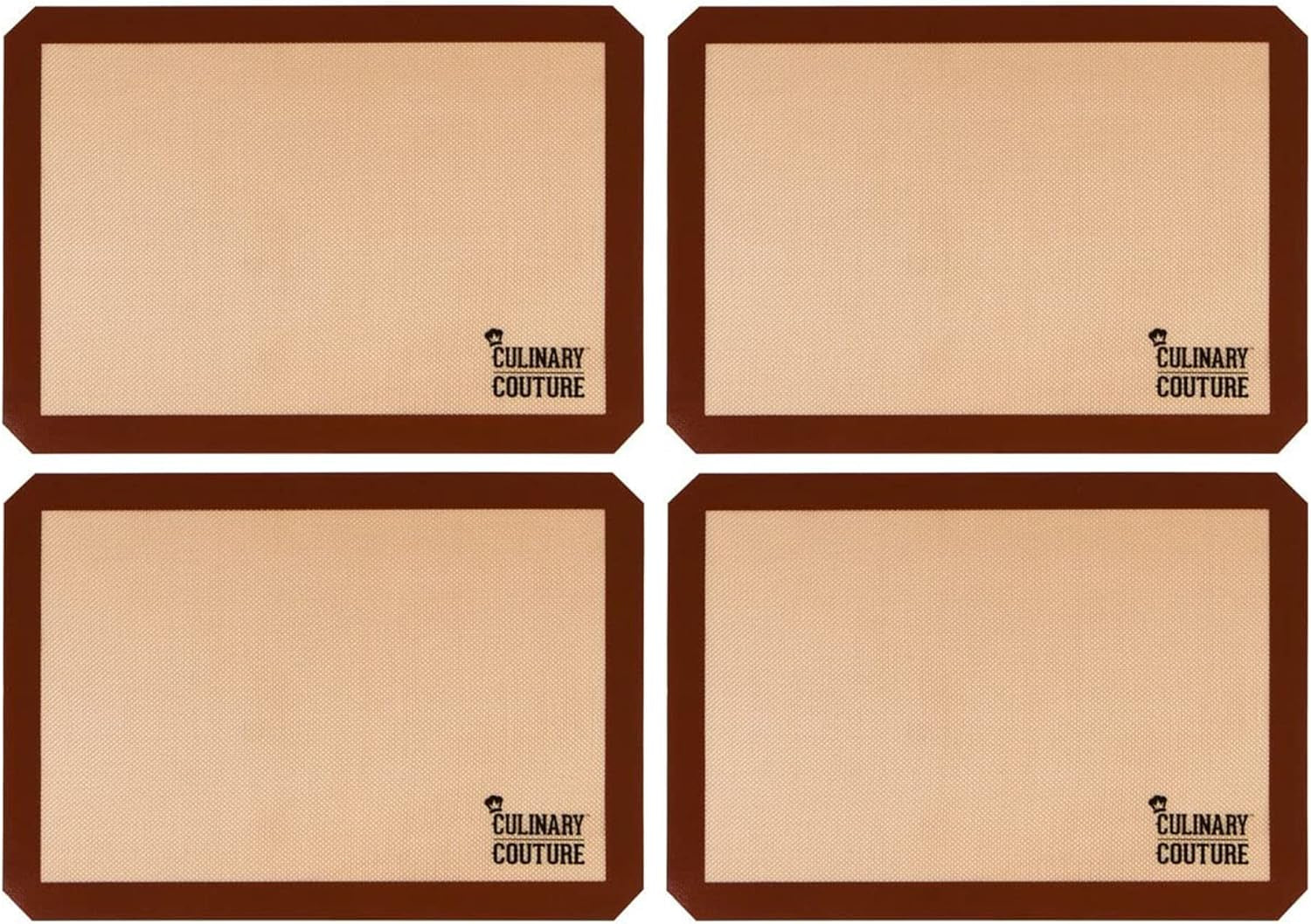 Non-Stick Silicone Baking Mat Set, Includes 4 Half Sheet Silicone Oven Mats, Silicone Baking Sheet for Breads and Pastries, Silicone Baking Mats Cookie Sheets