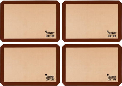 Non-Stick Silicone Baking Mat Set, Includes 4 Half Sheet Silicone Oven Mats, Silicone Baking Sheet for Breads and Pastries, Silicone Baking Mats Cookie Sheets