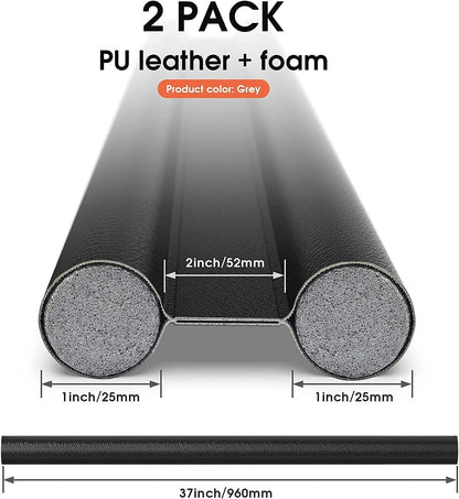 Twin Door Draft Stopper,2 Pack Door Seal Weather Stripping Window Breeze Blocker Adjustable Door Sweeps(Black)…