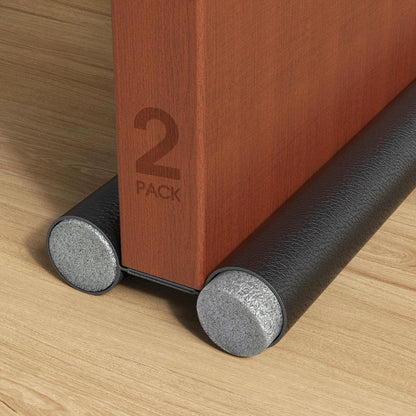 Twin Door Draft Stopper,2 Pack Door Seal Weather Stripping Window Breeze Blocker Adjustable Door Sweeps(Black)…