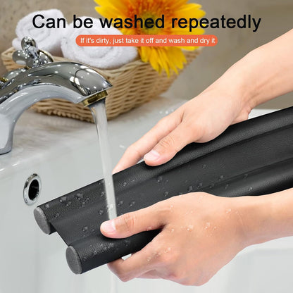 Twin Door Draft Stopper,2 Pack Door Seal Weather Stripping Window Breeze Blocker Adjustable Door Sweeps(Black)…