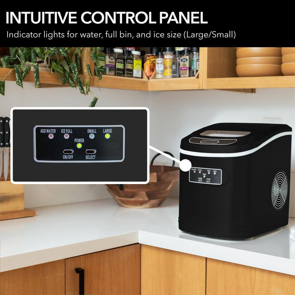 9.5 In. 27 Lbs. Portable Countertop Ice Maker Bullet Ice Machine with 2.2L Reservoir and 1.5 Lb. Bin in Metallic Black