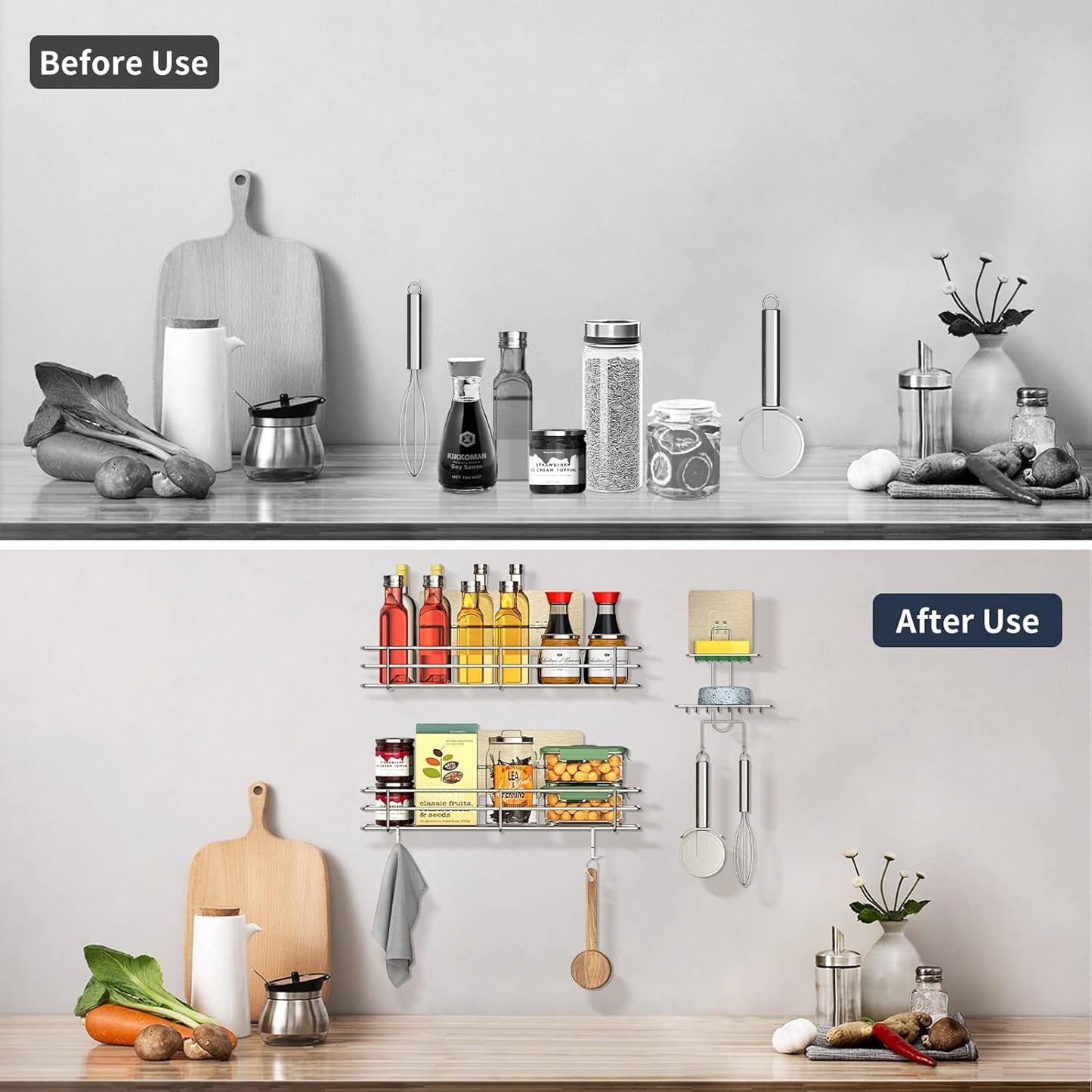 Shower Caddy Basket Shelf with Soap Holder 3 Pack, No Drilling Traceless Adhesive Shower Organizer Storage for Inside, Shower Wall Shelves with Hooks, SUS304 Stainless Steel Bathroom Organizer Shelf